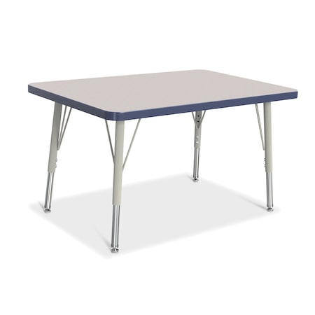 Jonti-Craft Berries Rectangle Activity Table, 24 in. x 36 in., E-height, Freckled Gray/Navy/Gray 6478JCE112